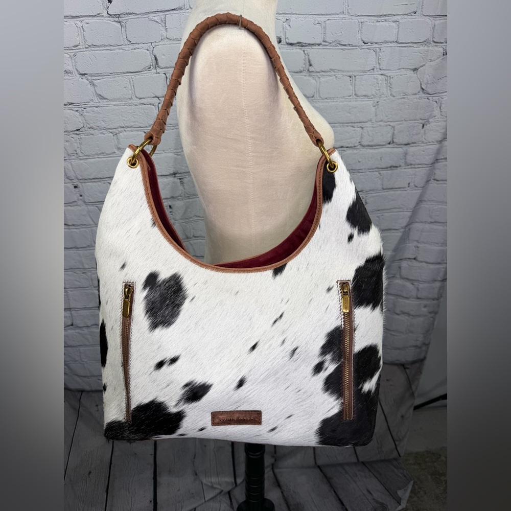 Myra Bag White and Brown Spotted Cowhide Hobo, Never Used All Tags Included. - Picture 2 of 7